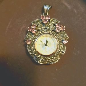 Marcasite gemstone Pendant watch